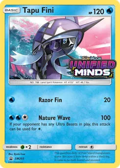 SM Black Star Promos Tapu Fini Pokémon card